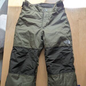 Boys North Face ski pants, olive green, size medium